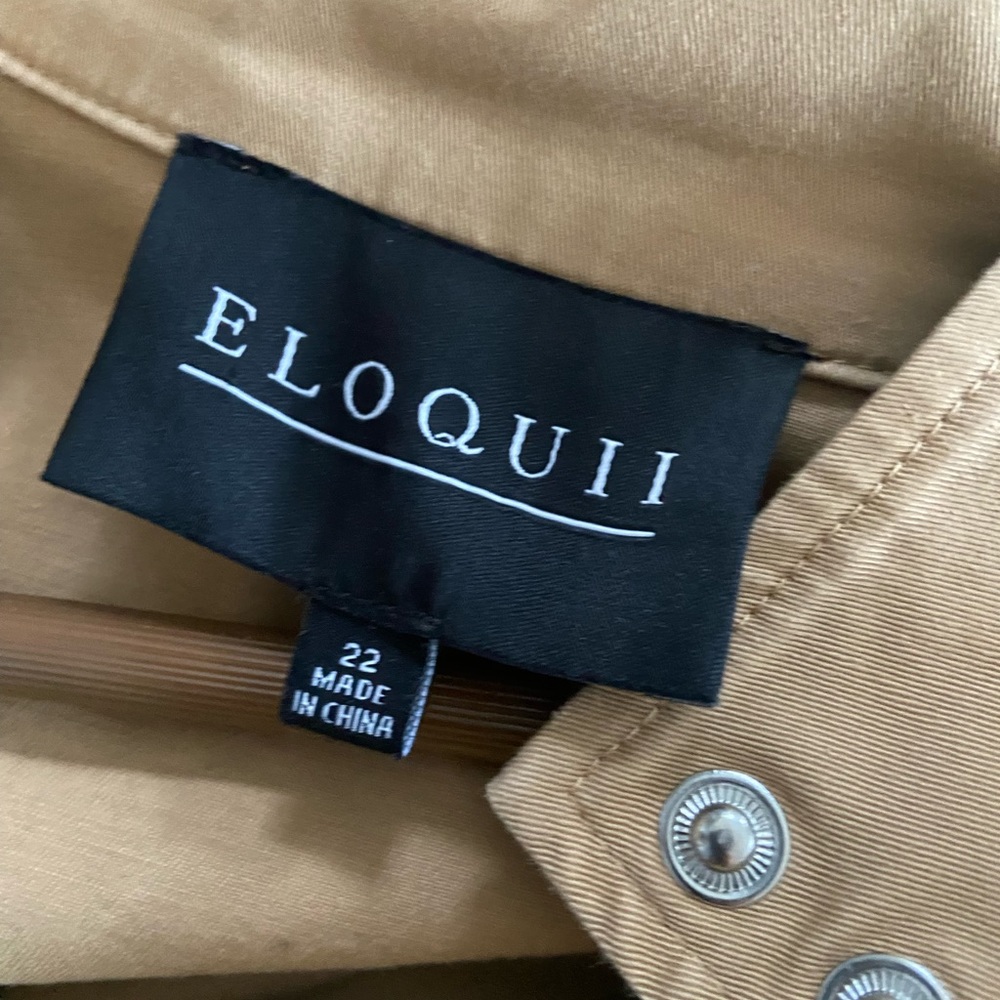 🛑SOLD Eloquii Plus Size Tan Cinched Waist Anorak Jacket Size 22 - Picture 7 of 8